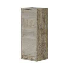 Shaarawy Grey Oak Effect Wall Mounted Floating Bathroom Cupboard with Single Door - UK Luxury Furniture